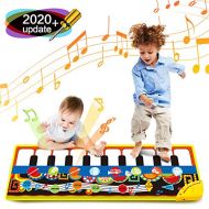 [아마존베스트]Bieyaaso Piano Music Mat For Kids, 19 Piano Keyboard Play Mat, Touch Play Game Dance Blanket Carpet Mat, Early Education Music Toys Build-in Speaker & Recording, Gift For 1 2 3 Year Old Gir