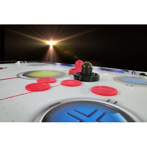  Lemon home Two Colored of Air Hockey Pushers and Red Air Hockey Pucks, Goal Handles Paddles Replacement Accessories for Game Tables (4 Striker, 4 Puck Packs)