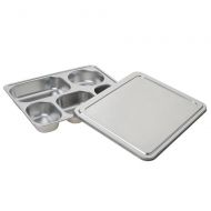 Aspire Stainless Steel Bento Box, Divided Dinner Trays With Cover, 1 Set-5 Sections