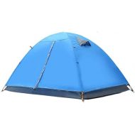 Teerwere Camping Tent Tent Mountaineering Camping Double Four Seasons Wild Thickening Waterproof Rainproof Ultra Light Double-Layer Equipment Travel Tent (Color : Blue Aluminum Rod, Size :