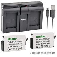 Kastar 2 Pack Battery and USB Dual Charger for GoPro ASBBA-001 Battery and GoPro Fusion 360-Degree Action Camera