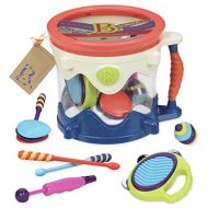 B. toys by Battat B. toys  Drumroll Please  7 Musical Instruments Toy Drum Kit for Kids 18 months + (7-Pcs)