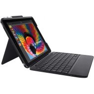 [아마존베스트]Logitech Slim Combo Case with Detachable Backlit Bluetooth Keyboard for iPad (5th & 6th Generation), Black