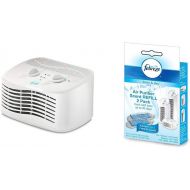 Febreze FHT170W HEPA-Type Tabletop Air Purifier with Febreze HWLFRF102L Scent Refill, Linen and Sky, 2-Pack FRF102L, White