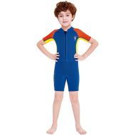 Skyone Neoprene Wetsuit Kids Girls Boys Toddler Shorty Thermal Swimsuit 2.5MM Scuba Suit for Teen Youth, One Piece Short Sleeve Child Diving Suits Warm Surf Suit Protection for Snorkeling