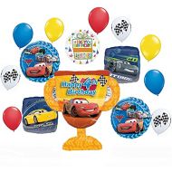 Mayflower Products Disney Cars Party Supplies Lightning McQueen 4th Birthday Trophy Balloon Bouquet Decorations 15 pieces