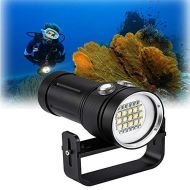 Cozyel 25000 Lumen CREE 15x XM-L2+6X Red+6X UV LED Professional Diving Flashlight, Bright LED Submarine Light Scuba Safety Lights Waterproof Underwater 100M Torch for Outdoor Under
