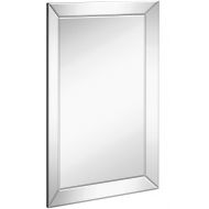 Hamilton Hills Large Framed Wall Mirror with Angled Beveled Mirror Frame | Premium Silver Backed Glass Panel Vanity, Bedroom, or Bathroom | Luxury Mirrored Rectangle Hangs Horizontal or Vertical
