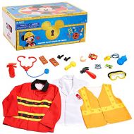 Disney Junior Mickey Mouse Helping Hands Dress Up Trunk, 19 Piece Pretend Play Set with Storage, Size 4-6X, Amazon Exclusive, by Just Play