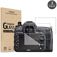 (3-Pack) Tempered Glass Screen Protector for Nikon D3500 D3400 D3300 D3200 D3100, Akwox [0.3mm 2.5D High Definition 9H] Optical LCD Premium Glass Protective Cover