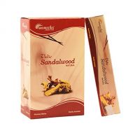 인센스스틱 ARO VATIKA Vedic Sandalwood Natural Masala Incense Sticks Pack of 180 gm (15 gm x 12 Box) | Hand-Rolled in India | Best for Meditation, Yoga, Aromatherapy, Relaxation