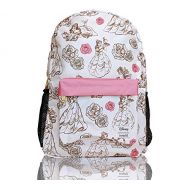 Loungefly x Disney Belle Princess Beauty Pink All Over Print Nylon Backpack