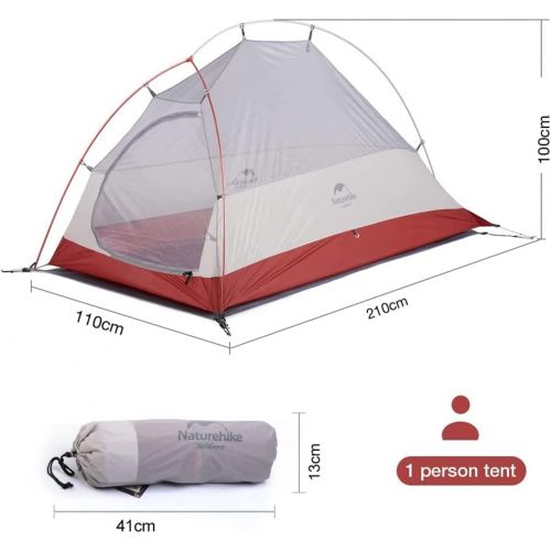  [아마존베스트]Naturehike Cloud-Up 1, 2 and 3 Person Lightweight Backpacking Tent with Footprint - 20D 3 Season Free Standing Dome Camping Hiking Waterproof Backpack Tents
