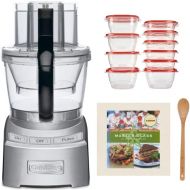 Cuisinart FP-12DCN Elite Collection 12-Cup Food Processor (Die Cast) with Storage Containers, Bamboo Spoon & Cookbook Bundle (4 Items)