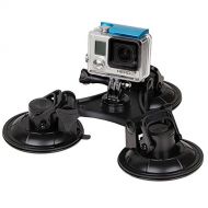 CAOMING Triangle Direction Suction Cup Mount with Hexagonal Screwdriver for GoPro New Hero /HERO6/5/5 Session /4 Session /4/3+ /3/2 /1, Xiaoyi and Other Action Cameras(XM70-B)(Black) Durab