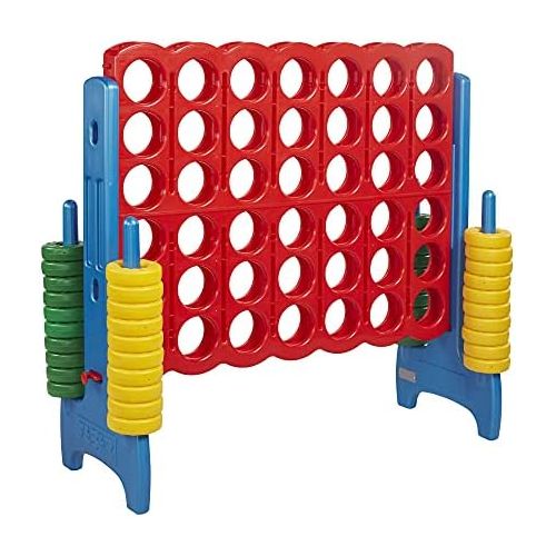  ECR4Kids Jumbo 4-to-Score Giant Game Set, Backyard Games for Kids, Jumbo Connect-All-4 Game Set, Indoor or Outdoor Game, Adult and Family Fun Game, Easy to Transport, 4 Feet Tall,