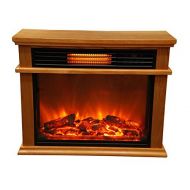 LifeSmart Lifesmart Easy Large Room Infrared Fireplace Includes Deluxe Mantle In Burnished Oak & Remote