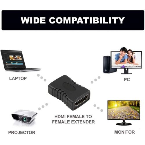  SENGKOB 2 Pack HDMI Adapter Female to Female HDMI Connector Coupler Extender Converter Support 3D 4K 1080P for TV Roku Fire Stick Chromecast Nintendo Switch Xbox One PS5 PS4 Laptop PC