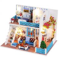 SPILAY DIY Miniature Dollhouse Wooden Furniture Kit,Handmade Mini Home Model Plus with Dust Cover&Music Box ,1:24 Scale 3D Puzzle Creative Doll House Toys for Children Gift(Home of