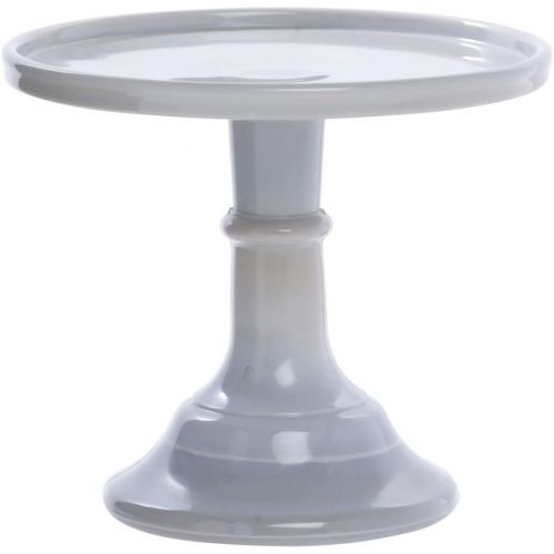  Mosser Glass 6 Footed Cake Plate Stand - Gray Marble
