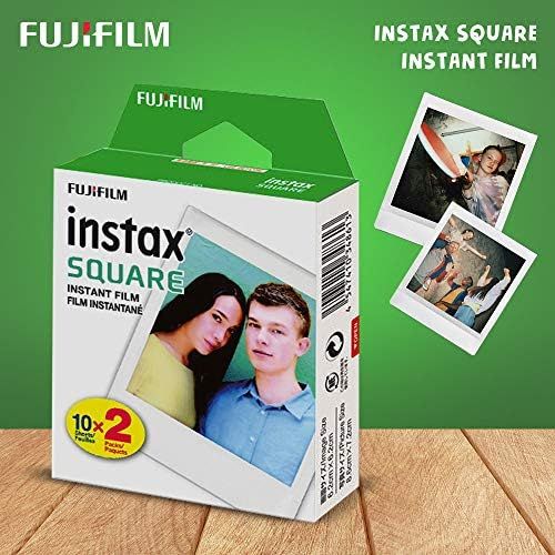 후지필름 PS Fujifilm Instax SQ1 Instant Camera (Terracotta Orange) w/Basic Accessories Bundle Includes Fujifilm Instax Square Instant Film (20 Exposures), Camera Strap, Color Plastic Frames