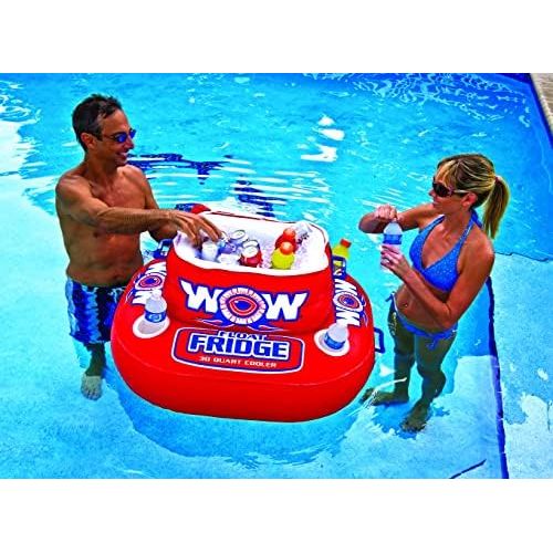  WOW Sports WOW World of Watersports Inflatable Heavy Duty 30 Quart - 30 Can capacity Floating Coolers with Cup Holders and Zippered Lids