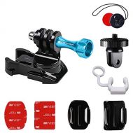 MiPremium Helmet & Surf Board Mount Adapter & 3M Adhesive Sticky Pads for GoPro Hero 10 9 8 7 6 5 4 3 2 1 Black Silver Session, AKASO & Other Action Camera Surfing Accessories Kit