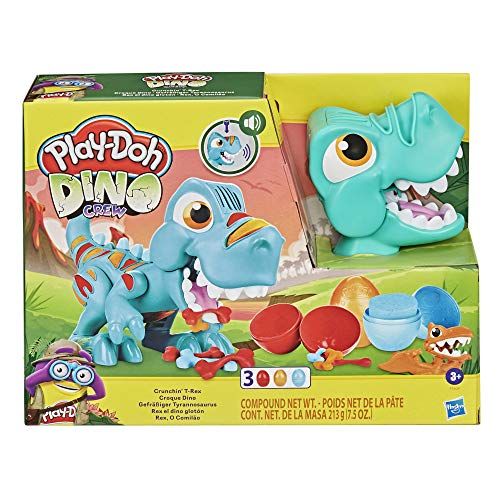  [아마존베스트]Play-Doh Dino Crew Crunchin T-Rex Toy for Kids 3 Years and Up with Funny Dinosaur Sounds and 3 Eggs, 2.5 Ounces Each, Non-Toxic