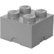 LEGO Brick 4 Knobs Stackable Storage Box, Medium Stone Grey, 5.7 Litre