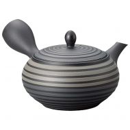 Yamakiikai Japanese Kyusu tokoname Hand-made Clay Teapot 9.8 fl.oz. Horyu Double color lines pattern L641