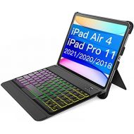 [아마존베스트]Inateck Keyboard Case for iPad Air 4 2020/iPad Pro 11 Inch 2018/2020, Detachable Keyboard with DIY Backlight, QWERTZ, KB02005