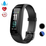 FOHKJMML Fitness Tracker, Activity Monitor with Heart Rate Monitor, Activity Monitor with Color Screen, Smart Bracelet with Sleep Monitor, IP67 Waterproof Smart Bracelet, Red ( Color : Blac