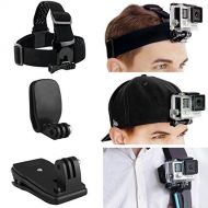 CamKix Head & Backpack Mount Bundle Compatible with GoPro Hero 8 ,7, 6, 5, Black, Session, Hero 4, Black, Silver, Hero+ LCD, 3+, 3, DJI Osmo Action - Head Strap/Hat Quick Clip/Back