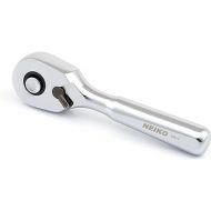 Neiko 03001A Stubby Ratchet, 1/4 Inch Ratchet Wrench, 108-Tooth Reversible Ratchet, 3.3 Degree, Quick Release Mini 1/4 Ratchet Drive, Oval Head Wrench, CR-V Steel Quarter Inch Small Ratchet Wrench