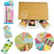 Hurricanes DIY Camera Film Accessories Bundle Kit Pictures Decorative Tools with Photo Album, Lace Pattern Tapes, Glitter Gel Pen Refills, Colorful Photo Stickers for Polaroid Fuji