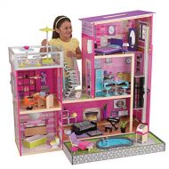 KidKraft Uptown Wooden Modern Dollhouse with Lights & Sounds, Pool and 36 Accessories, Gift for Ages 3+ 49.25 x 25.25 x 46.25