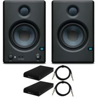 PreSonus Eris E4.5BT 4.5-Inch Near Field Studio Monitors with Bluetooth Bundle with Studio Monitor Isolation Pads for 5-Inch Speakers (Pair) and 6 Feet TRS Cable (2-Pack) (4 Items)