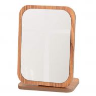 HUMAKEUP Wooden Desktop Mirror Portable Rectangular/Oval Vanity Mirror for Bedroom Dressing Table Dressing Room (Color : B, Design : Rectangle)
