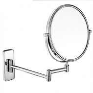 Ylmhe Makeup Magnifying Round Mirror Wall Mounted 8 Inch Two Sided 360° Rotatable, Extendable Arm for Bathroom Shaving Mirrors,5X