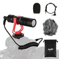Moukey Vlogging Kit, Camera Microphone with Shock Mount, Windshield, Foam Cover and Bag, Professional External Video Microphone for iPhone, Android Smartphones, DSLR Cameras & Camc