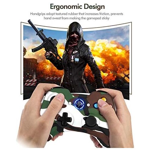 [아마존베스트]EasySMX Gaming Controller, 2.4G Wireless Gamepad, PS3 Controller, Dual Vibration, 8 Hours Playtime for PS3/PC/Android TV Box