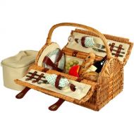Picnic at Ascot Sussex Willow Picnic Basket with Service for 2- Designed, Assembled & Quality Approved in the USA
