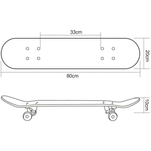  Wsjdmm Anime Skateboard for Genshin Impact Mona, Pro Skateboard - Double Kick Skateboards for Adults 7 Layer Canadian Maple Wood Tricks Skateboard