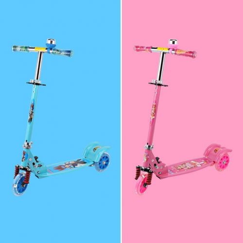  Kinder Roller Dreiradscooter Roller, der das dreiradrige Roller Skateboard faltet FANJIANI (Farbe : Rosa)