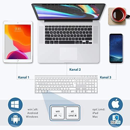  [아마존베스트]IClever Bluetooth Keyboard - Wireless Keyboard Rechargeable Bluetooth + Bluetooth + 2.4G 3 Channel Keyboard, Ultra Slim Dual Mode Keyboard in Full Size for Mac, iPhone, Windows, Android, i