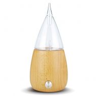 TOMNEW Essential Oil Nebulizer Diffuser Glass, Pure Essential Oils Fragrances Aromatherapy Wood & Glass Diffuser for Home Office Hotel SPA (Light Wood 60)