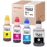 MYTONER Compatible Ink Bottle Replacement for Epson T502 502 Refill for ET-4760 ET-4750 ET-2760 ET-3710 ET-3760 ET-2700 ET-2750 ET-3700 ET-3750 ST-2000 ST-3000 Printer (Black, Cyan