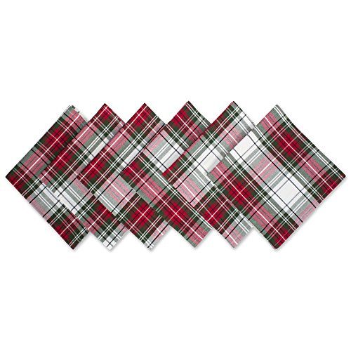  [아마존베스트]DII Christmas Plaid Collection Napkin, 20x20, Red & Green 6 Count