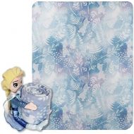 Disney Frozen 2, Whimsical Patter Elsa Character Shaped Pillow and Fleece Throw Blanket Set, 40 x 50, Multi Color, 1 Count