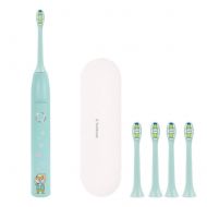 BF-DCGUN Kids Electric Toothbrush, Sonic Rechargeable Toothbrush for Children with 4 Replacement Heads,2-Minute Timer, IPX7 Waterproof